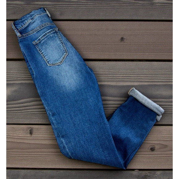 William Rast Denim - William Rast High-Rise Ankle Jeans Sz 26 Distressed Stretch Medium Blue Wash